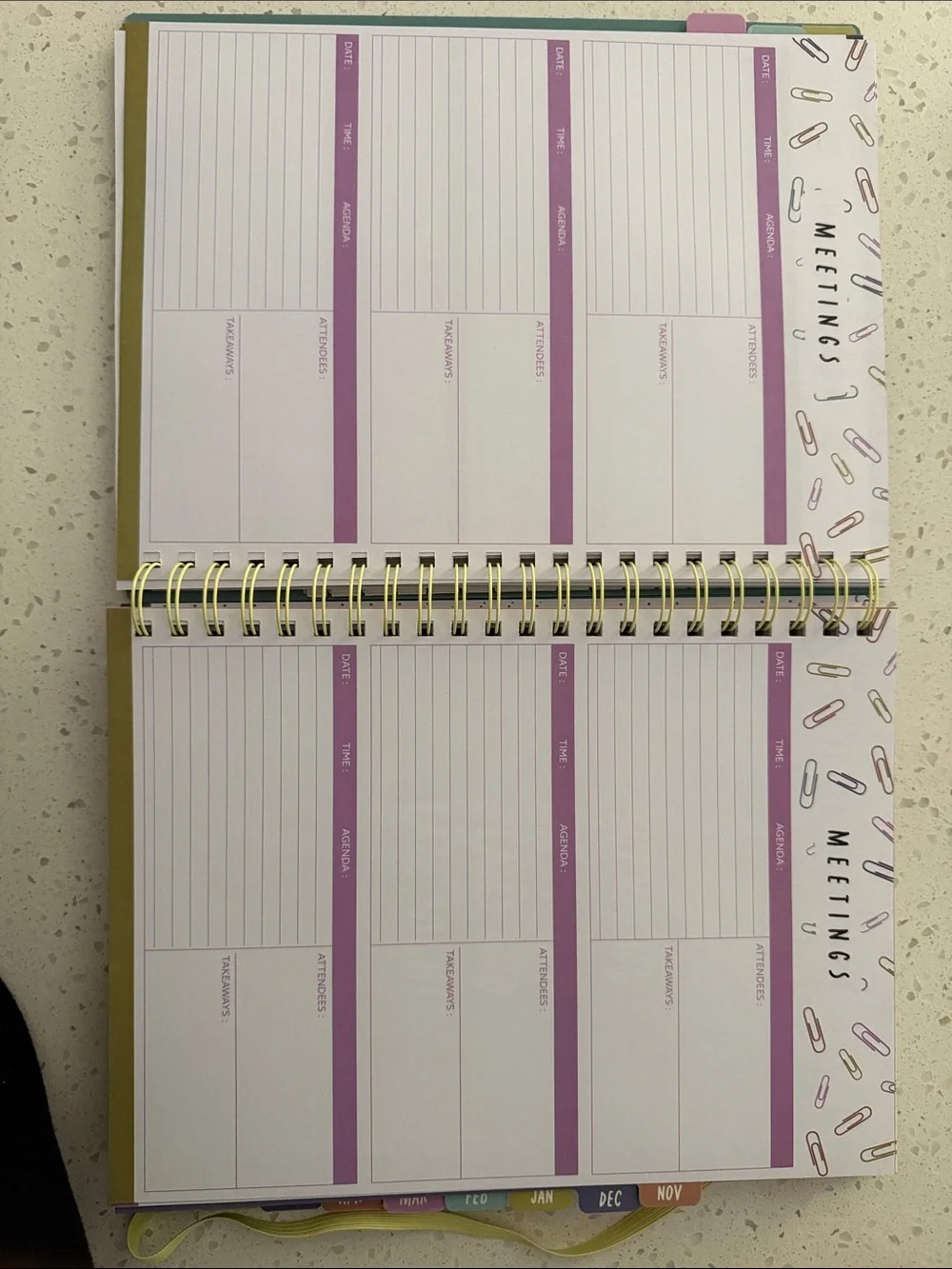 Pembrook 2026-2027 Teacher Planner – Black with Pastel Paperclip Design